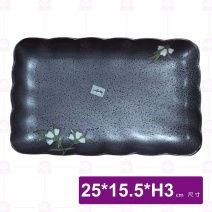 綠花11吋寬燒物盤-25x15.5xH3cm