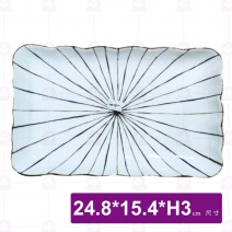 藍線紋11吋寬燒物盤-24.8x15.4xH3cm