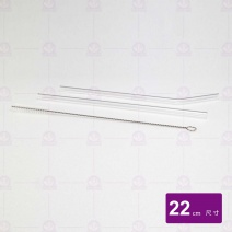 【A-OK】強化玻璃吸管(3入組)-22cm