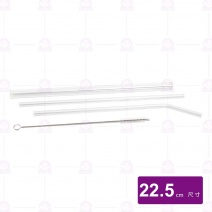 玻璃吸管(4入組/含刷子)-22.5cm