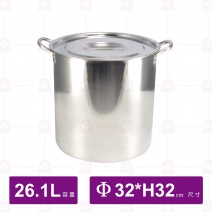 304不鏽鋼深型湯鍋(1:1高鍋)-Φ32xH32cm