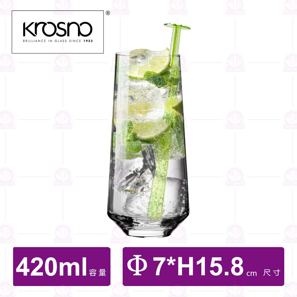 【KROSNO】K12561雪克調酒N5平底杯(4入/盒)-420ml