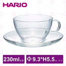 【HARIO】H46025日製耐熱花茶杯盤組-230ml