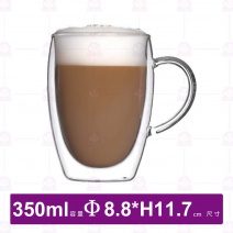 P01350中國製雙層手把杯-350ml