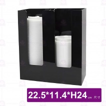 黑色雙格杯蓋收納架
