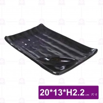 【HS】F-B4208 燒肉盤 8吋(黑)-20x13xH2.2cm