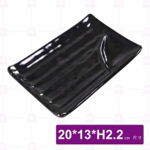 【HS】F-B4208 燒肉盤 8吋(黑)-20x13xH2.2cm