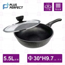 【PERFECT理想】韓國石墨烯IH不沾炒鍋(附蓋)-30cm