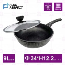 【PERFECT理想】韓國石墨烯IH不沾炒鍋(附蓋)-34cm