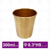 304單層不鏽鋼飲料杯(金)-300ml