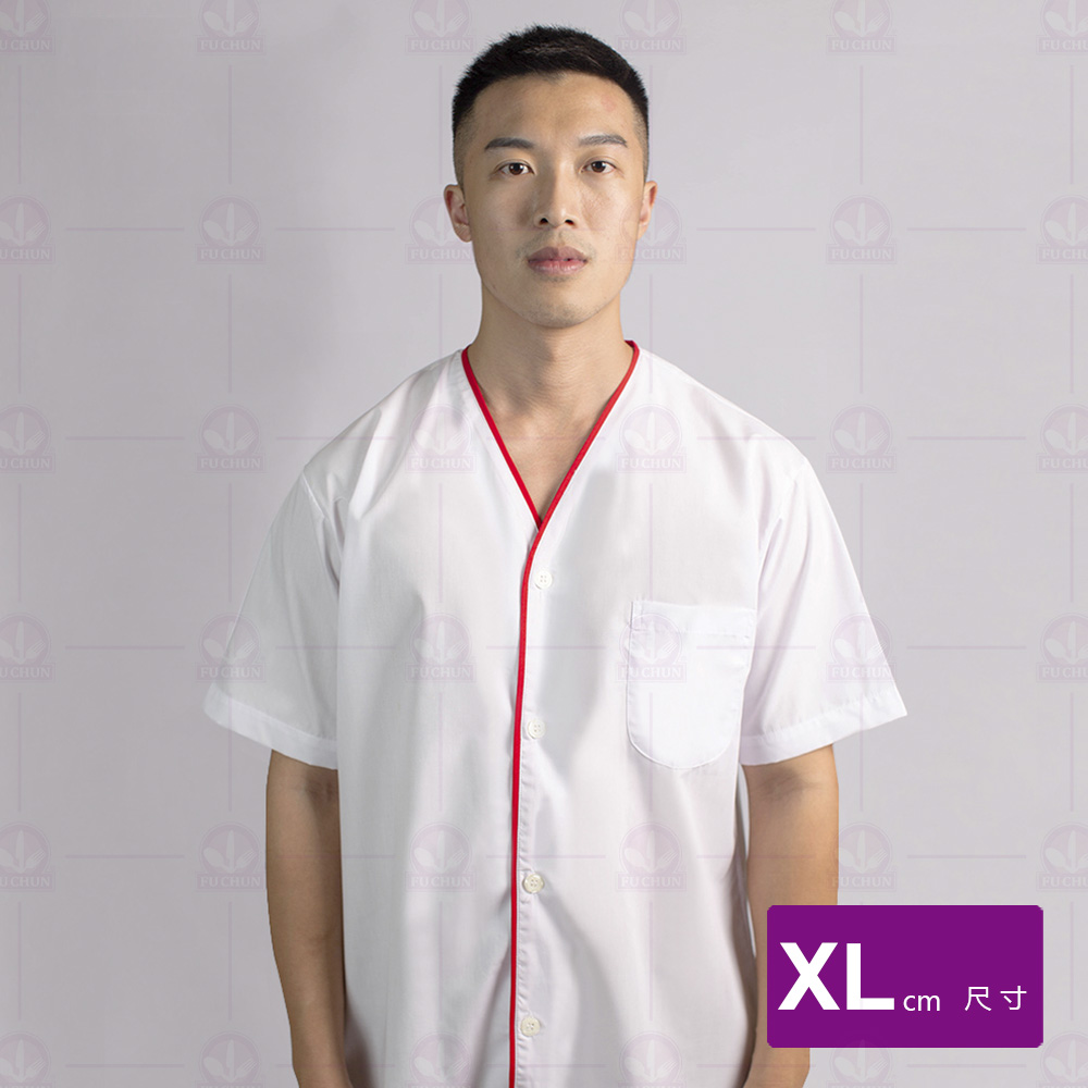 A207 日式廚師服 單扣紅邊-短袖 XL
