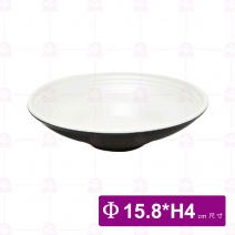 【台灣美耐】K72006波紋圓深盤內白外黑(9入/盒)