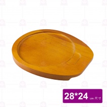 304C-23圓形牛排盤木板拼接(無鐵板)