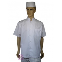 A002塔紗中山領單排扣短袖廚師服 4L