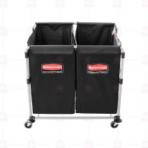 【美國Rubbermaid】雙格X型摺疊推車 95.3*61.2*86.4cm