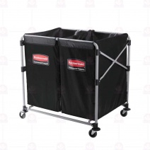 【美國Rubbermaid】雙格X型摺疊推車 95.3*61.2*86.4cm