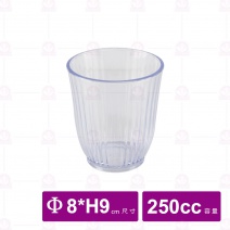 【鎰滿】透明條紋PC水杯250cc (12入/盒)