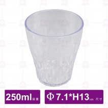 【鎰滿】PC水杯(格紋) 250cc 透明(12入/盒)