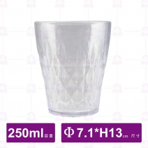 【鎰滿】PC水杯(格紋) 250cc 透明(12入/盒)