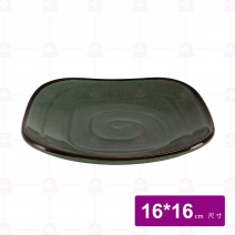 【宜瓷】綠天目四方小盤 16cm(20入/盒)