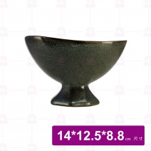 【宜瓷】綠天目高腳缽 14x12.5x8.8cm(6入/盒)