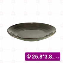 【宜瓷】綠天目圓盤10吋 25.8x3.8cm(15入/盒)