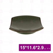 【宜瓷】綠天目削碟 15x11.6x2.9cm(10入/盒)