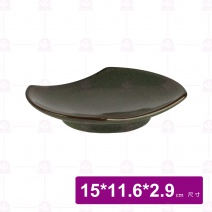 【宜瓷】綠天目削碟 15x11.6x2.9cm(10入/盒)