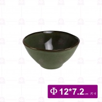 【宜瓷】綠天目手捏碗 16x7.2cm(25入/盒)