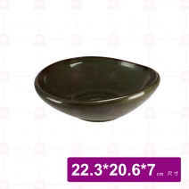 【宜瓷】綠天目刺身缽 22.3x20.6x7cm(12入/盒)