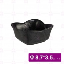 【宜瓷】黑天目花瓣碟(20入/盒)