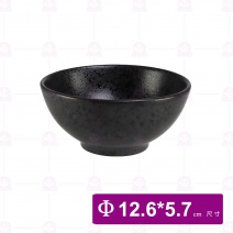 【宜瓷】黑天目飯碗-12.6x5.7cm