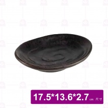【宜瓷】黑天目小判盤(15入/盒)