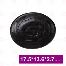 【宜瓷】黑天目小判盤(15入/盒)