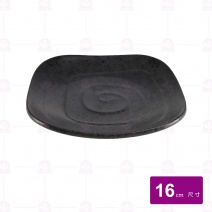 【宜瓷】黑天目四方小盤 16cm(20入/盒)