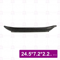 【宜瓷】黑天目葉形燒物盤(10入/盒)