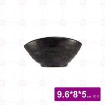 【宜瓷】黑天目凹碟-9.6x8x5cm(40入/盒)