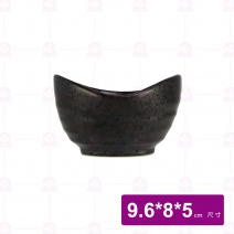 【宜瓷】黑天目凹碟-9.6x8x5cm(40入/盒)