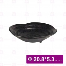 【宜瓷】黑天目三角花盤8吋 20.8x5.3cm(15入/盒)