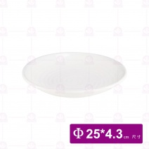 【宜瓷】雪白刷毛圓盤10吋 (15入/盒)