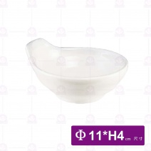 【宜瓷】雪白灰刷吞水碗 Φ11x4cm