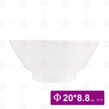 【宜瓷】雪白灰刷毛碗公8吋 O20x8.8cm