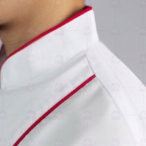 A143中山領雙排釦胸配紅-7分袖 L