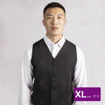 A208 全背式調酒背心 黑釦   XL