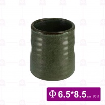【宜瓷】CW010雙凹湯吞杯-綠天目