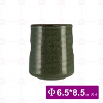 【宜瓷】CW010雙凹湯吞杯-綠天目