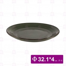 【宜瓷】圓盤12.5吋-綠天目32.1x4cm(10入/盒)