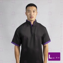 Z173-1黑色POLO衫領袖配紫色 L