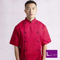 【訂製品】Z109-2 紅中山雙排滾黑邊-短袖 L