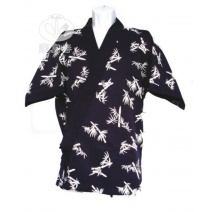 日廚師服(藍小竹) 藍底竹花  2L A200-2